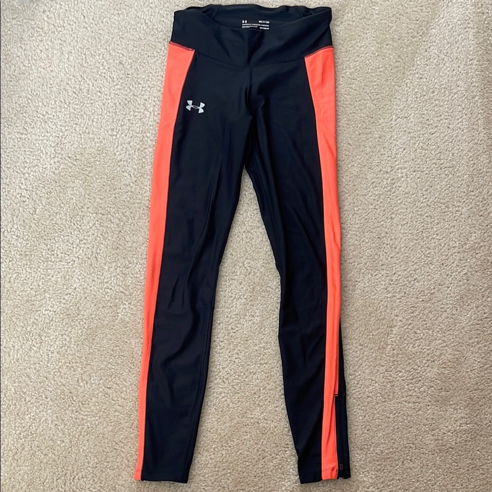 Under Armour Black and Orange Athletic Leggings